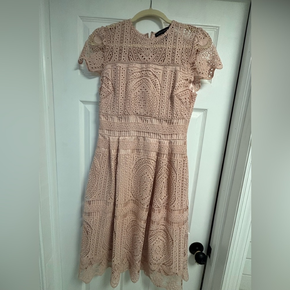 Elegant Lace Dress in Blush Pink
Length 43inch